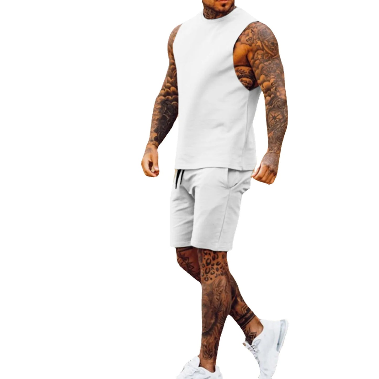 Men’s 2-Piece Flex Set – Lightweight Workout Tee & Shorts Combo for Gym, Lounge, or Streetwear