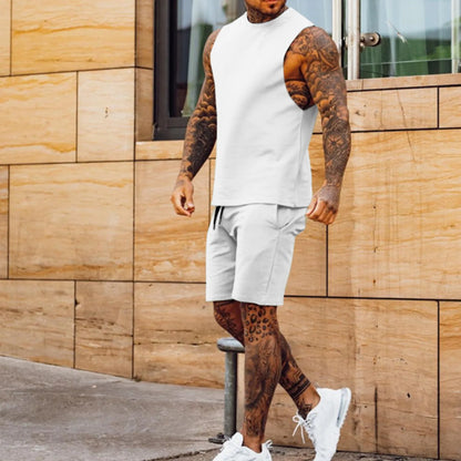 Men’s 2-Piece Flex Set – Lightweight Workout Tee & Shorts Combo for Gym, Lounge, or Streetwear