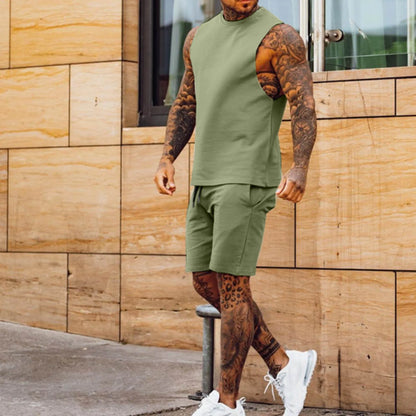 Men’s 2-Piece Flex Set – Lightweight Workout Tee & Shorts Combo for Gym, Lounge, or Streetwear